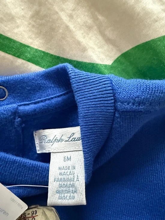 Polo by Ralph Lauren Royal Blue Baby Footie with Polo Bear Graphic - Picture 3 of 8